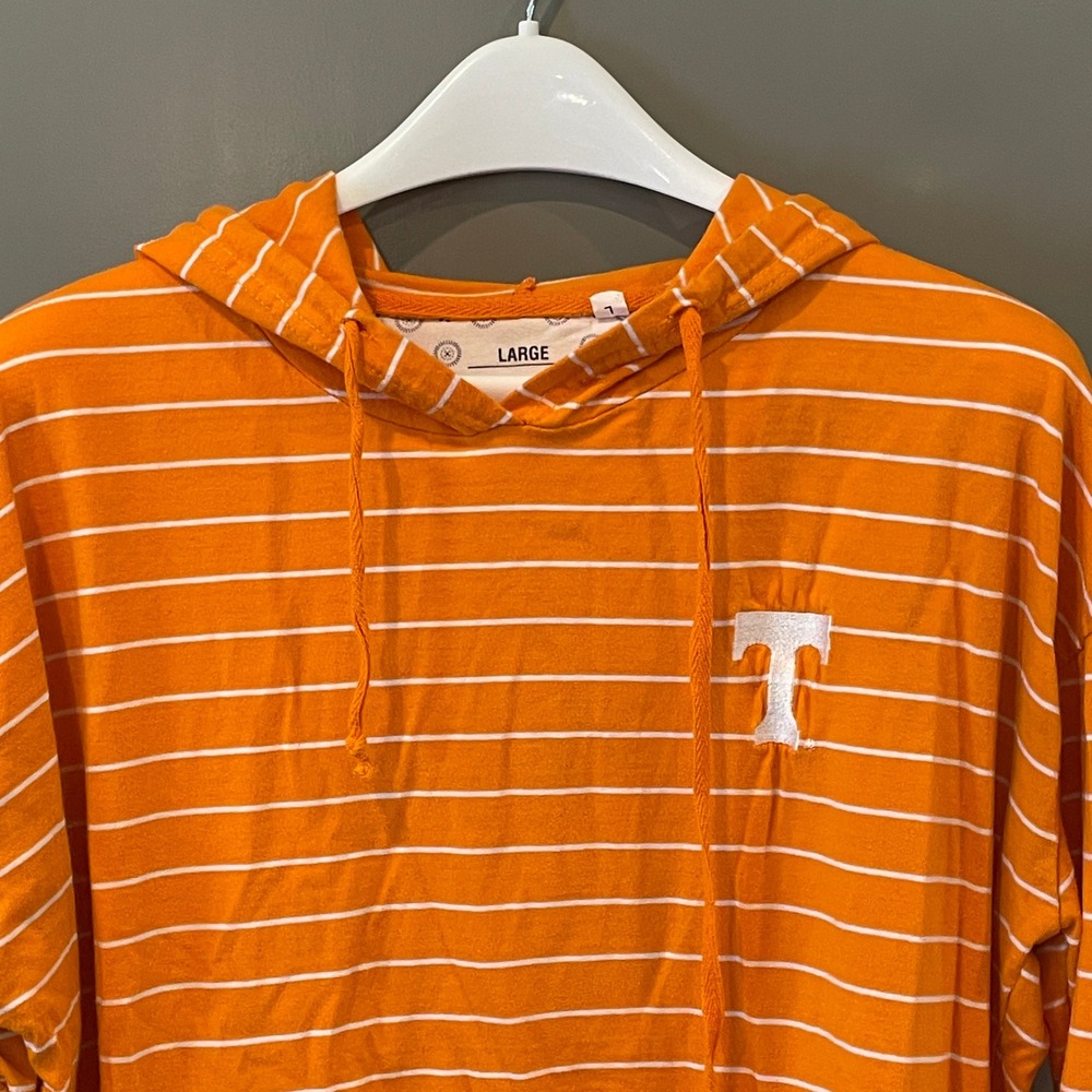 Pressbox Tennessee Volunteers Women Orange White Striped Hoodie Large